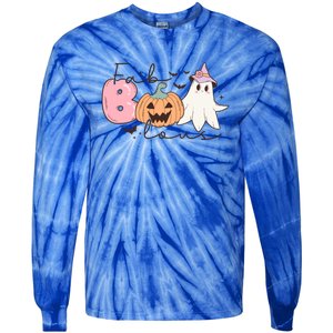 Funny Fab Boo Lous Pumpkin Halloween Retro Gift Tie-Dye Long Sleeve Shirt