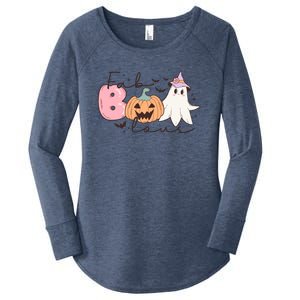 Funny Fab Boo Lous Pumpkin Halloween Retro Gift Women's Perfect Tri Tunic Long Sleeve Shirt