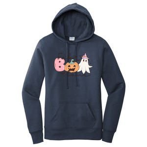 Funny Fab Boo Lous Pumpkin Halloween Retro Gift Women's Pullover Hoodie