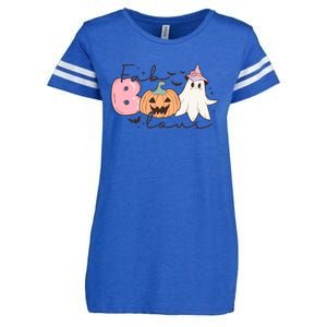 Funny Fab Boo Lous Pumpkin Halloween Retro Gift Enza Ladies Jersey Football T-Shirt