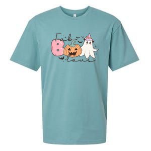 Funny Fab Boo Lous Pumpkin Halloween Retro Gift Sueded Cloud Jersey T-Shirt