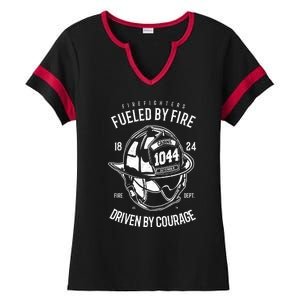 Firefighters Fulled By Fire Ladies Halftime Notch Neck Tee