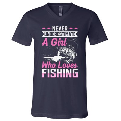 Funny Fishing Bass Fish Fisherman Gifts V-Neck T-Shirt