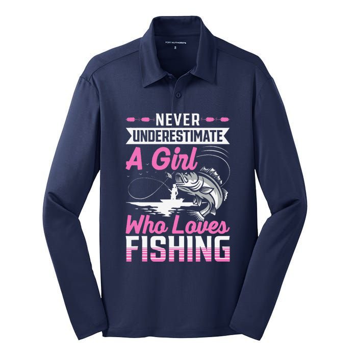 Funny Fishing Bass Fish Fisherman Gifts Silk Touch Performance Long Sleeve Polo