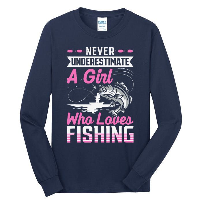 Funny Fishing Bass Fish Fisherman Gifts Tall Long Sleeve T-Shirt