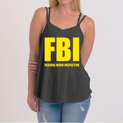 FBI Federal Boob Inspector Funny Saying Dad Joke Women's Strappy Tank