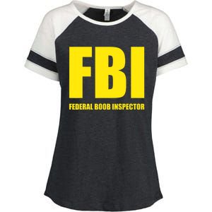 FBI Federal Boob Inspector Funny Saying Dad Joke Enza Ladies Jersey Colorblock Tee