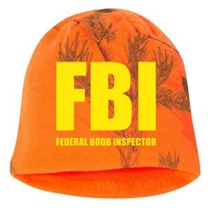 FBI Federal Boob Inspector Funny Saying Dad Joke Kati - Camo Knit Beanie