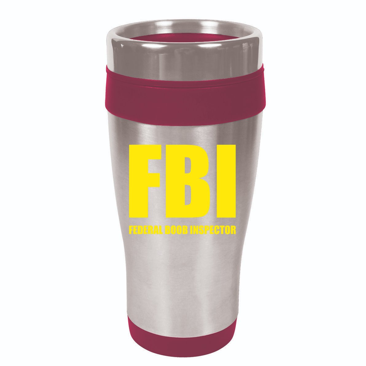 FBI Federal Boob Inspector Funny Saying Dad Joke 16oz Travel Tumbler