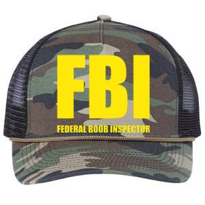 FBI Federal Boob Inspector Funny Saying Dad Joke Retro Rope Trucker Hat Cap