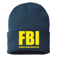 FBI Federal Boob Inspector Funny Saying Dad Joke Sustainable Knit Beanie