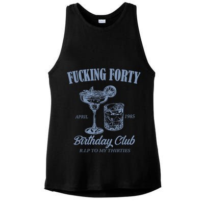 Fucking Forty Birthday Club Funny Ladies PosiCharge Tri-Blend Wicking Tank
