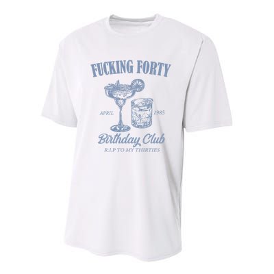 Fucking Forty Birthday Club Funny Youth Performance Sprint T-Shirt