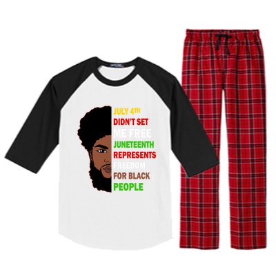 Freedom For Black People Celebrate Juneteenth 1865 Gift Raglan Sleeve Pajama Set