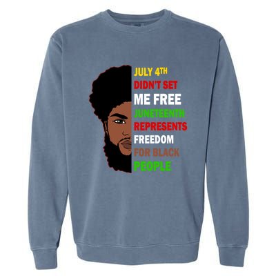 Freedom For Black People Celebrate Juneteenth 1865 Gift Garment-Dyed Sweatshirt