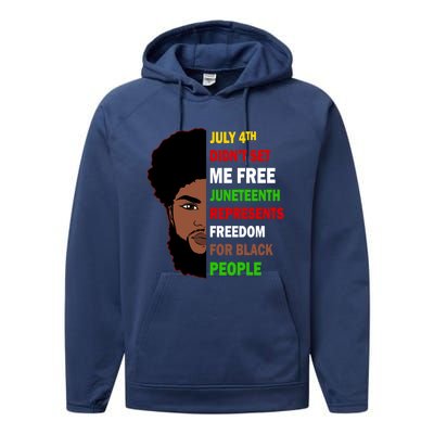 Freedom For Black People Celebrate Juneteenth 1865 Gift Performance Fleece Hoodie