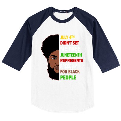 Freedom For Black People Celebrate Juneteenth 1865 Gift Baseball Sleeve Shirt