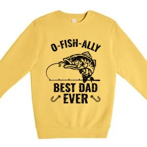 Funny Fishing Best Dad Ever Gift Premium Crewneck Sweatshirt