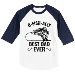 Funny Fishing Best Dad Ever Gift Baseball Sleeve Shirt