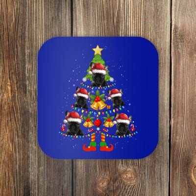 Funny French Bulldog Christmas Lights Tree Dog Lover Xmas Gift Coaster