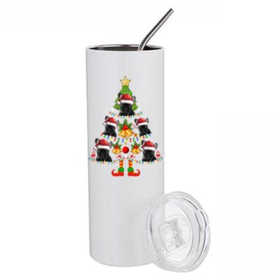 Funny French Bulldog Christmas Lights Tree Dog Lover Xmas Gift Stainless Steel Tumbler