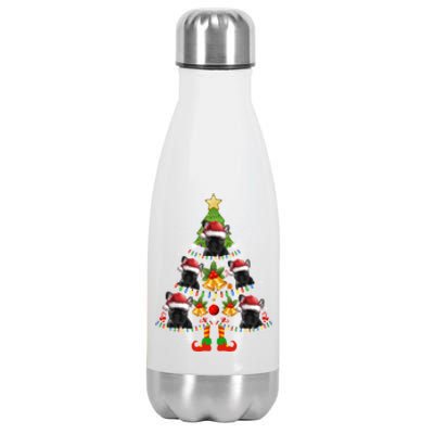 Funny French Bulldog Christmas Lights Tree Dog Lover Xmas Gift Stainless Steel Insulated Water Bottle