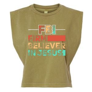 FBI Firm Believer In Jesus Motivational Christian Lover Garment-Dyed Women's Muscle Tee