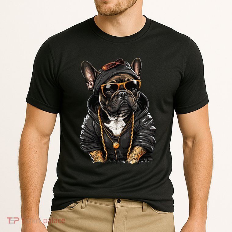 Funny French Bulldog Frenchie Rap Hip Hop R&B Performance Shirt