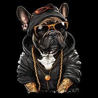 Funny French Bulldog Frenchie Rap Hip Hop R&B Drawstring Bag