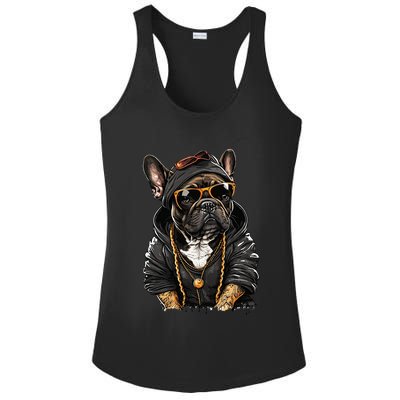 Funny French Bulldog Frenchie Rap Hip Hop R&B Ladies PosiCharge Competitor Racerback Tank