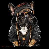 Funny French Bulldog Frenchie Rap Hip Hop R&B Sustainable Knit Beanie