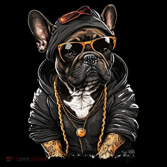 Funny French Bulldog Frenchie Rap Hip Hop R&B Short Acrylic Beanie