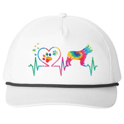 Frenchie French Bulldog Mom Dad Heartbeat Tie Dye Dog Gift Snapback Five-Panel Rope Hat