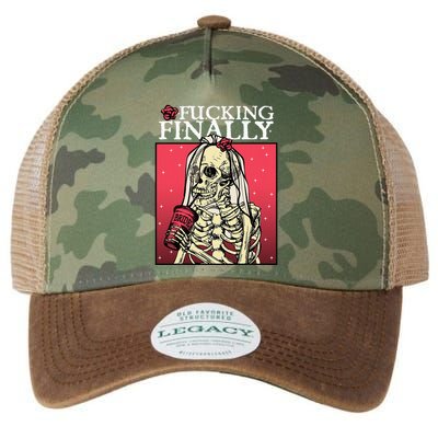 Fucking Finally Bride Bachelorette Engagement Party Bride Legacy Tie Dye Trucker Hat