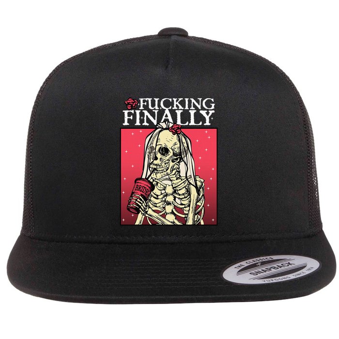 Fucking Finally Bride Bachelorette Engagement Party Bride Flatbill Hat