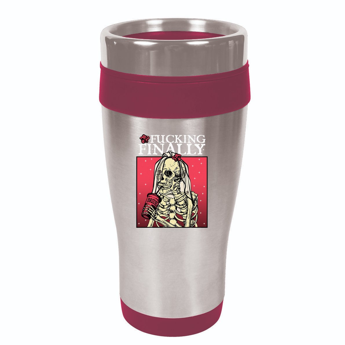 Fucking Finally Bride Bachelorette Engagement Party Bride 16oz Travel Tumbler