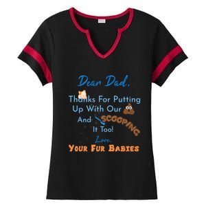 From Fur Babies for Father - Father's Day Cat Dad Ladies Halftime Notch Neck Tee