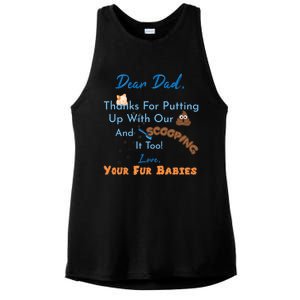 From Fur Babies for Father - Father's Day Cat Dad Ladies PosiCharge Tri-Blend Wicking Tank