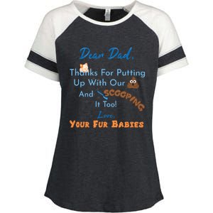 From Fur Babies for Father - Father's Day Cat Dad Enza Ladies Jersey Colorblock Tee