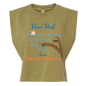 From Fur Babies for Father - Father's Day Cat Dad Garment-Dyed Women's Muscle Tee