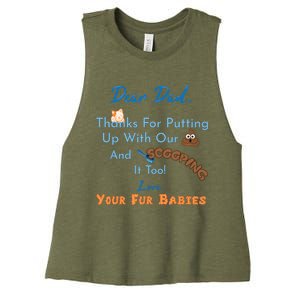 From Fur Babies for Father - Father's Day Cat Dad Women's Racerback Cropped Tank