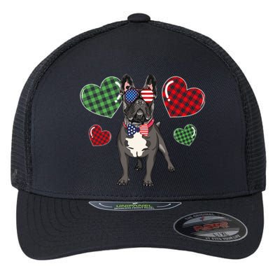 Funny French Bulldog Lovers Red Plaid Heart Valentines Day Funny Gift Flexfit Unipanel Trucker Cap