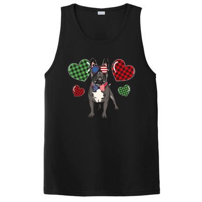 Funny French Bulldog Lovers Red Plaid Heart Valentines Day Funny Gift PosiCharge Competitor Tank