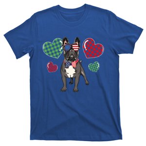 Funny French Bulldog Lovers Red Plaid Heart Valentines Day Funny Gift T-Shirt