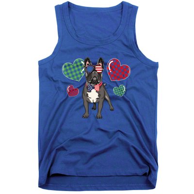 Funny French Bulldog Lovers Red Plaid Heart Valentines Day Funny Gift Tank Top