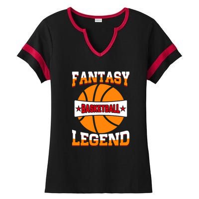 Funny Fantasy Basketball Legend For Bball Fan Ladies Halftime Notch Neck Tee