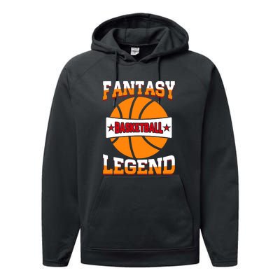 Funny Fantasy Basketball Legend For Bball Fan Performance Fleece Hoodie