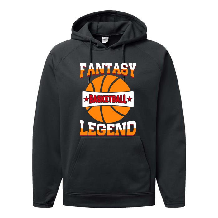 Funny Fantasy Basketball Legend For Bball Fan Performance Fleece Hoodie