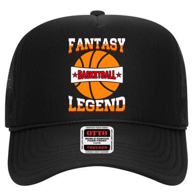 Funny Fantasy Basketball Legend For Bball Fan High Crown Mesh Back Trucker Hat