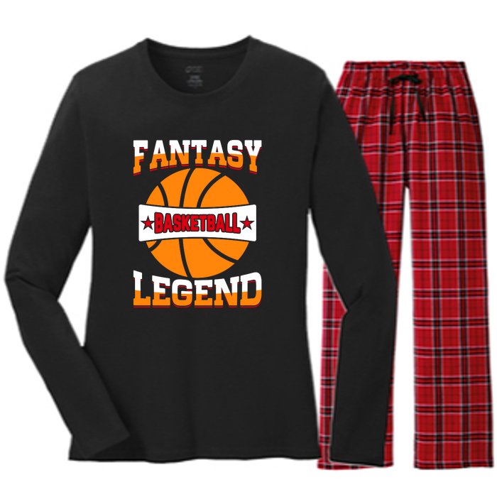 Funny Fantasy Basketball Legend For Bball Fan Women's Long Sleeve Flannel Pajama Set 